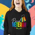 Proud Veteran Trans Military Lgbtq Rainbow Gay Pride Flag Women Hoodie Gifts for Her