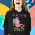 Retired Flamingo Lover Funny Retirement Party Coworker 2021 Women Hoodie Graphic Print Hooded Sweatshirt Gifts for Her