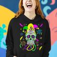 Sugar Skull Jester Hat Funny Mardi Gras Carnival Mexican Women Hoodie Gifts for Her