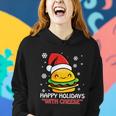 Ugly Christmas Sweater Burger Happy Holidays With Cheese V16 Women Hoodie Gifts for Her