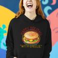 Ugly Christmas Sweater Burger Happy Holidays With Cheese V8 Women Hoodie Gifts for Her
