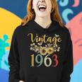 Vintage 1963 Sunflower 60Th Birthday Awesome Since 1963 Women Hoodie Gifts for Her