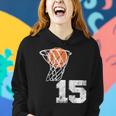 Vintage Basketball Trikot Nummer 15 Spieler Nummer Frauen Hoodie Geschenke für Sie