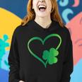 Vintage Happy St Patricks Day Irish Lucky Shamrock Heart Women Hoodie Gifts for Her