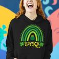 Vintage Lucky Green Irish Shamrock Rainbow St Patricks Day Women Hoodie Gifts for Her