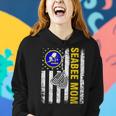 Vintage Seabee Mom American Flag Cool Veteran Day Gift Women Hoodie Gifts for Her
