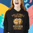Volleyball Und Bier Darum Bin Ich Hier Volleyballer Lustig Frauen Hoodie Geschenke für Sie