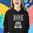 Way She Goes Boys Way She Goes Truck Trucker Women Hoodie Graphic Print Hooded Sweatshirt Gifts for Her