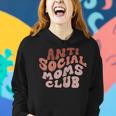 Womens Anti Social Moms Club Retro Funny Mom Life Mothers Day Mom Women Hoodie Gifts for Her