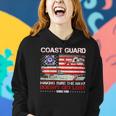 Womens Coast Guard Veteran Uscg American Flag Veterans Day Women Hoodie Gifts for Her