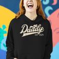 Womens Daddy Est 2024 Promoted To Daddy Est 2024 Funny Fathers Day Women Hoodie Gifts for Her