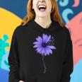 Womens Esophageal Cancer Awareness Sunflower Periwinkle Ribbon Women Hoodie Gifts for Her