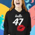 Womens Hello 47 Mom Birthday Gifts For Womens 47Th Birthday Women Hoodie Gifts for Her