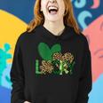 Womens Lucky Green Plaid Shamrock Leopard Heart St Patricks Day Women Hoodie Gifts for Her