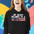 Womens My Heart Belongs To A Veteran Awesome Veteran Day Design Women Hoodie Gifts for Her