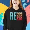 Womens Recycle Reuse Renew Rethink Vintage Environmental Activism Women Hoodie Gifts for Her