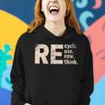 Womens Recycles Reuse Renew Rethink Crisis Environmental Activism Women Hoodie Gifts for Her