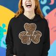 Womens St Pattys Day Cute Gift For Her Teen Girls Leopard Shamrock Women Hoodie Gifts for Her