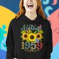 Womens Sunflower Floral Butterfly Vintage 1959 Funny 64Th Birthday Women Hoodie Gifts for Her