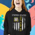 Womens Vintage United States Coast Guard Mom With American Flag Women Hoodie Gifts for Her