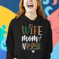 Womens Wife Mom Nurse Womens Rn Lpn Mothers Day For Nurses Women Hoodie Gifts for Her