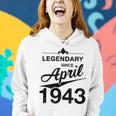 80 Geburtstag 80 Jahre Alt Legendär Seit April 1943 V6 Frauen Hoodie Geschenke für Sie