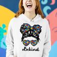 Be Kind Messy Bun Girls Kids Autism Awareness Kindness Month Women Hoodie Gifts for Her