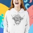 Cow Messy Bun Flowers Cow Girl Funny Cow Farmer Lover Women Hoodie Gifts for Her