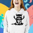 Funny Racoon Peace Sign Trashed Racoon Panda Lovers Gift Women Hoodie Gifts for Her