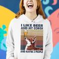 I Like Beer And My Corgi And Maybe 3 People Vintage Women Hoodie Gifts for Her