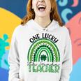 One Lucky Teacher Rainbow St Patricks Day 5Th Grade Teacher Women Hoodie Gifts for Her