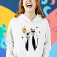Retro Mid Century Modern Cool Cat Christmas Tshirt Women Hoodie Gifts for Her