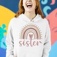 Sister Of Little Miss Onederful First Birthday Boho Rainbow Women Hoodie Gifts for Her