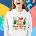 Ugly Christmas Sweater Burger Happy Holidays With Cheese V17 Women Hoodie Gifts for Her