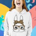 Women Bunny Face Leopard Glasses Headband Happy Easter Day Women Hoodie Gifts for Her
