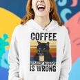 Womens Coffee Because Murder Is Wrong Angry Cat Coffee Funny Quote Women Hoodie Gifts for Her