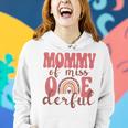 Womens Mommy Of Little Miss Onederful 1St Bday Boho Rainbow Women Hoodie Gifts for Her