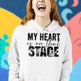 Womens My Heart Is On That Stage Dance Mom Dancer Mama Life Women Hoodie Gifts for Her