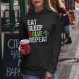 Eat Sleep Solve Repeat Speed Funny Cubing Puzzle Cube Lover Women Hoodie Funny Gifts
