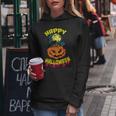 Halloween Grinsender Kürbis Horror Lustiges Spaß Frauen Hoodie Lustige Geschenke