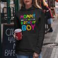 Mommy Of The Birthday Boy Paint Splatter Glow Party Themed Women Hoodie Unique Gifts
