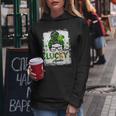 One Lucky Auntie Messy Bun Shamrock St Patricks Day Women Hoodie Personalized Gifts