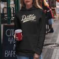 Womens Daddy Est 2024 Promoted To Daddy Est 2024 Funny Fathers Day Women Hoodie Personalized Gifts
