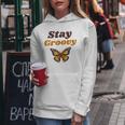 Butterfly Stay Groovy Retro Hippie Positive Mind Happy Life Women Hoodie Unique Gifts