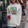 Just Here For Field Day 2023 Peace Sign Teacher Students Women Hoodie Unique Gifts