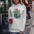 Make Everyday Earth Day Retro Planet Flower Earth Day Women Hoodie Unique Gifts