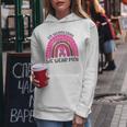 On Wednesday We Wear Pink Rainbow Breast Cancer Fighter Women Hoodie Graphic Print Hooded Sweatshirt Personalized Gifts
