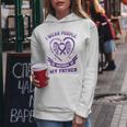 Womens Purple In Memory Of Father Dad Pancreatic Cancer Awareness Women Hoodie Funny Gifts
