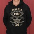 34 Geburtstag Geschenk Mann Mythos Legende März 1989 Frauen Hoodie