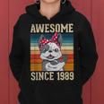 34 Year Old Awesome Since 1989 34Th Birthday Gift Dog Girl Women Hoodie